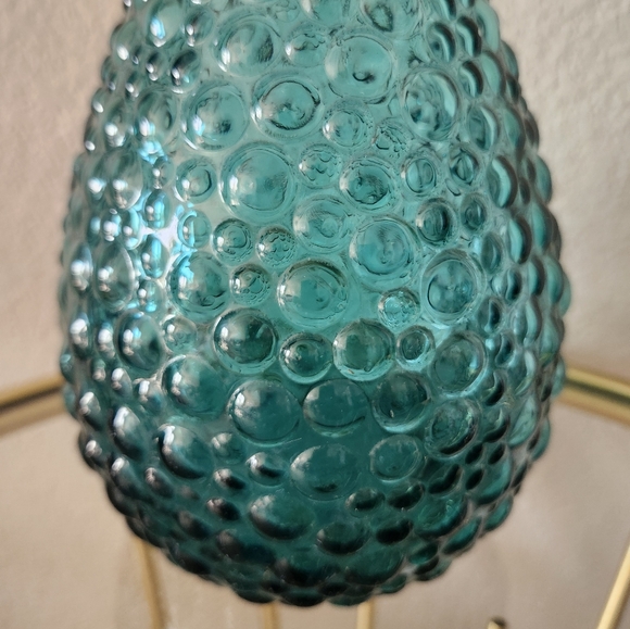 Vintage MCM Empoli Itanian Art Glass Hobnail Genie Bottle - Picture 5 of 7